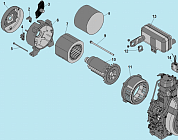 1 ЯКОРЬ - СТАТОР - БЛОК AVR ГЕНЕРАТОР CHAMPION DG3601E