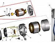 1 ЯКОРЬ - СТАТОР - БЛОК AVR ГЕНЕРАТОР CHAMPION LPG6500E