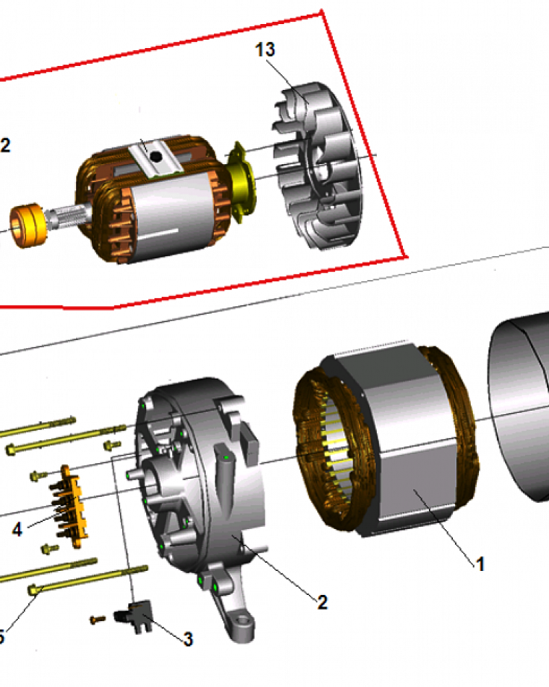 1 ЯКОРЬ - СТАТОР - БЛОК AVR ГЕНЕРАТОР CHAMPION LPG6500E