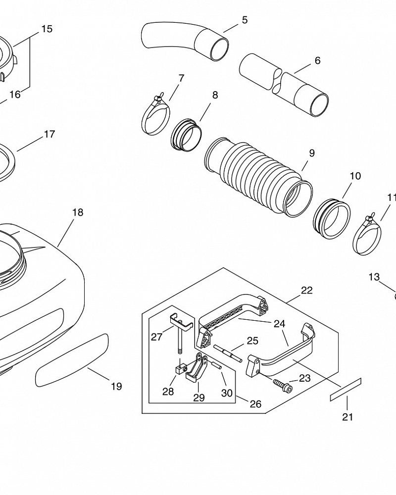 7 БАК - ПРОБКА - ШЛАНГИ ОПРЫСКИВАТЕЛЬ ECHO DM-6110
