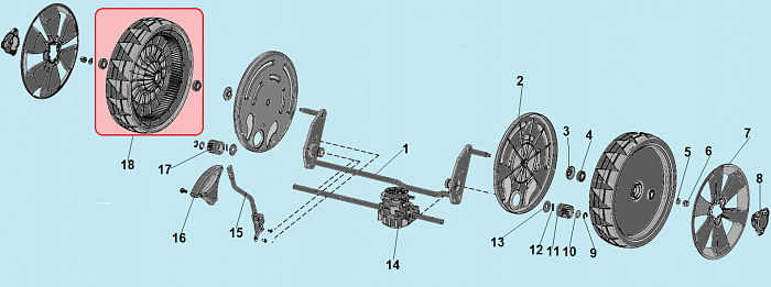 6 КОЛЕСА - РЕДУКТОР Газонокосилка CHAMPION LM5347EBS  | Ремонт | Запчасти | в СПБ