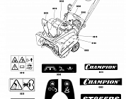 6 НАКЛЕЙКИ СНЕГОУБОРЩИК CHAMPION ST885S  |Запчасти по России | СПБ