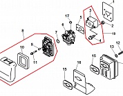 4 ГЛУШИТЕЛЬ - КАРБЮРАТОР - ВОЗДУШНЫЙ ФИЛЬТР МОТОКОСА ECHO SRM-22GES