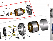 1 ЯКОРЬ - СТАТОР - БЛОК AVR ГЕНЕРАТОР CHAMPION GG7501E-3