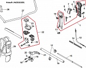 8 Новый с серийного номера  №30101001 ШТАНГА - ВАЛ -РУЧКА - ТРОС  ГАЗА МОТОКОСА ECHO SRM-4605